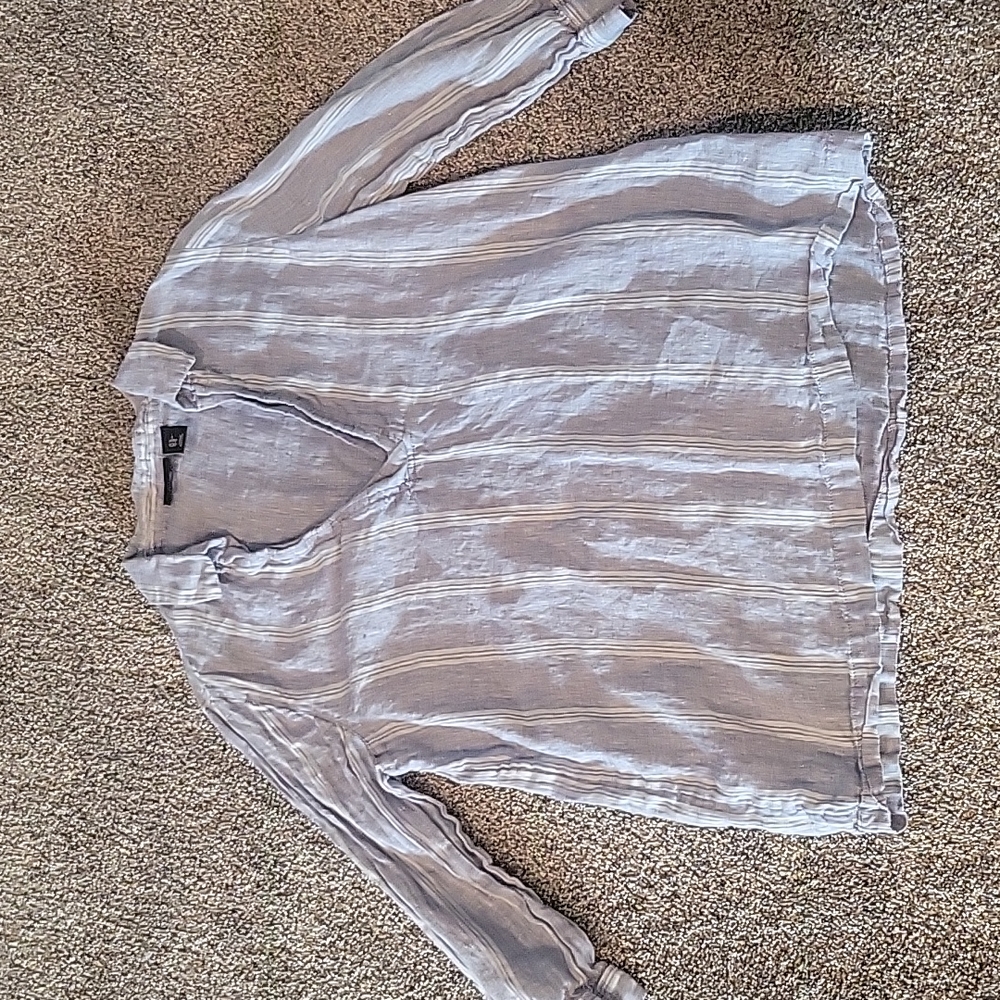 Tahari Blue Stripped Blouse